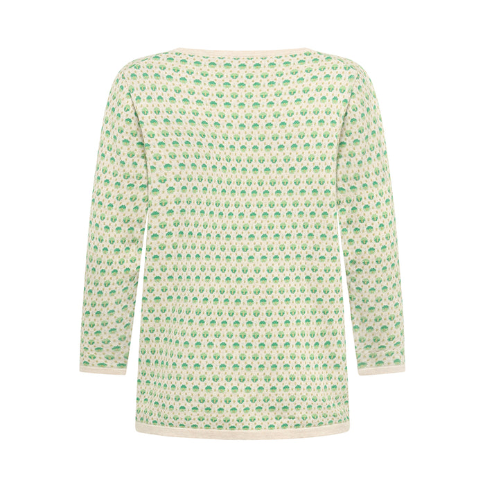Poppie Eco Dashed Dot Crew in Leaf
