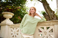 Poppie Eco Dashed Dot Crew in Leaf