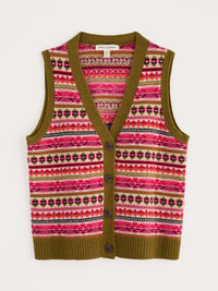 Seasalt Percella Cove Waistcoat Vest Merino - Scillia Aran Multi