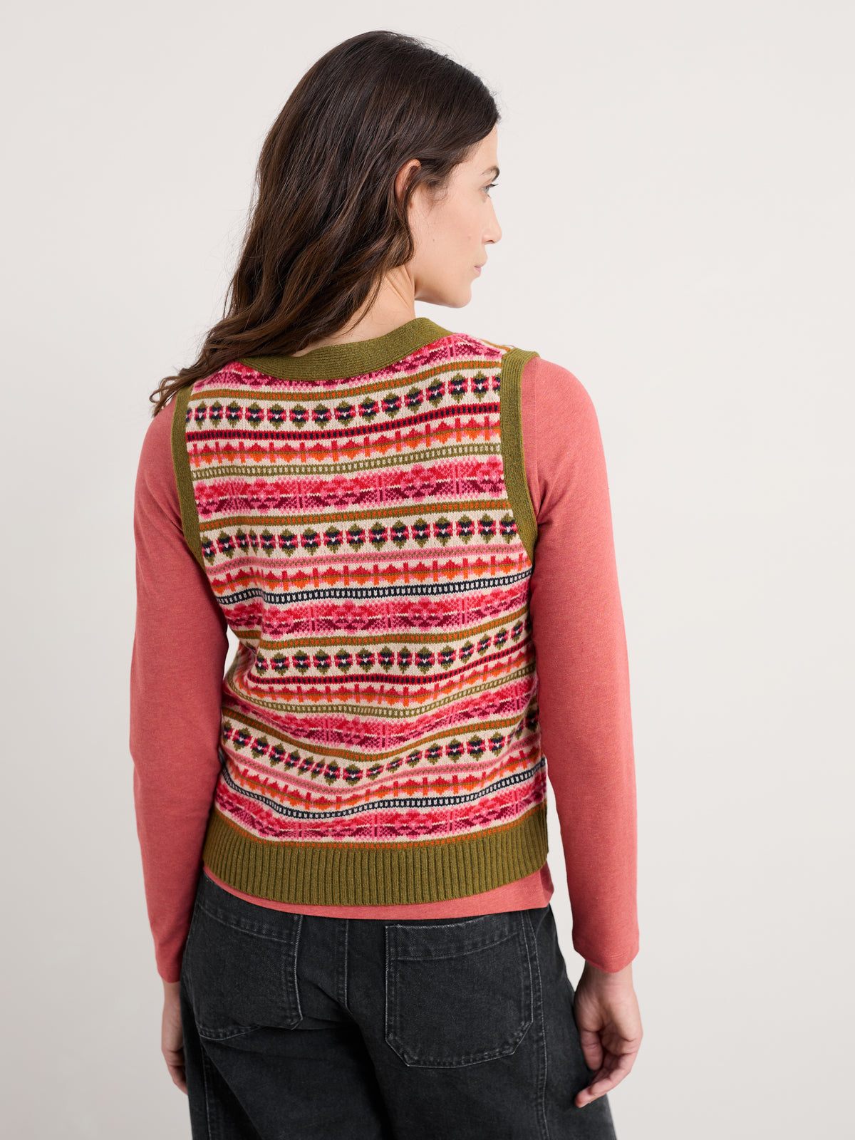 Seasalt Percella Cove Waistcoat Vest Merino - Scillia Aran Multi