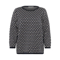 Poppie Eco Dashed Dot Crew in  Navy