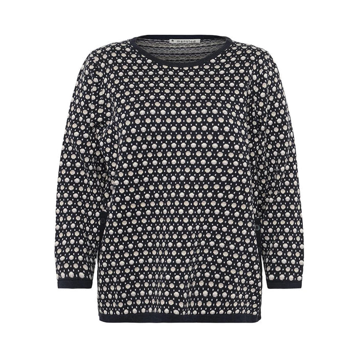 Poppie Eco Dashed Dot Crew in  Navy