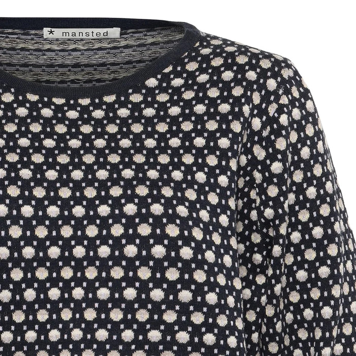 Poppie Eco Dashed Dot Crew in  Navy