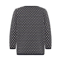 Poppie Eco Dashed Dot Crew in  Navy