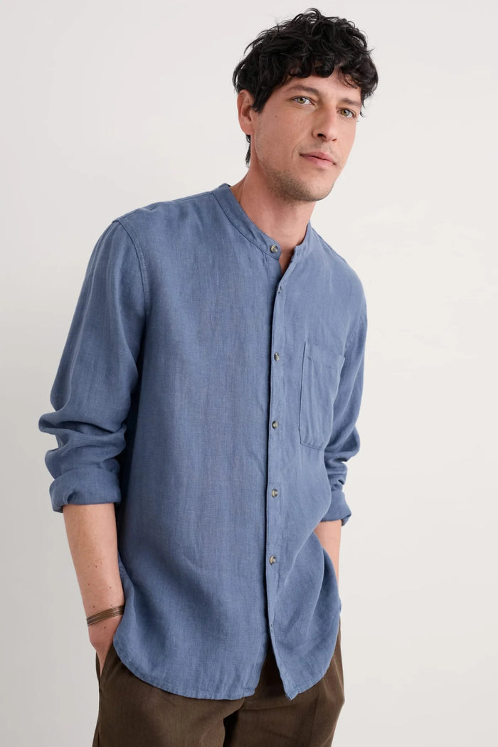 Seasalt Men's Porlock Shirt in Vintage Indigo
