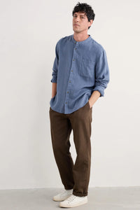 Seasalt Men's Porlock Shirt in Vintage Indigo