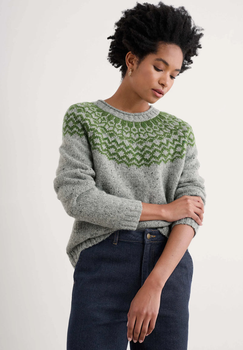 Seasalt Port Kinnis Jumper in Wag Tail Tor Forest Green