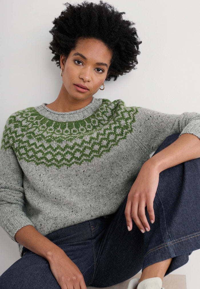 Seasalt Port Kinnis Jumper in Wag Tail Tor Forest Green