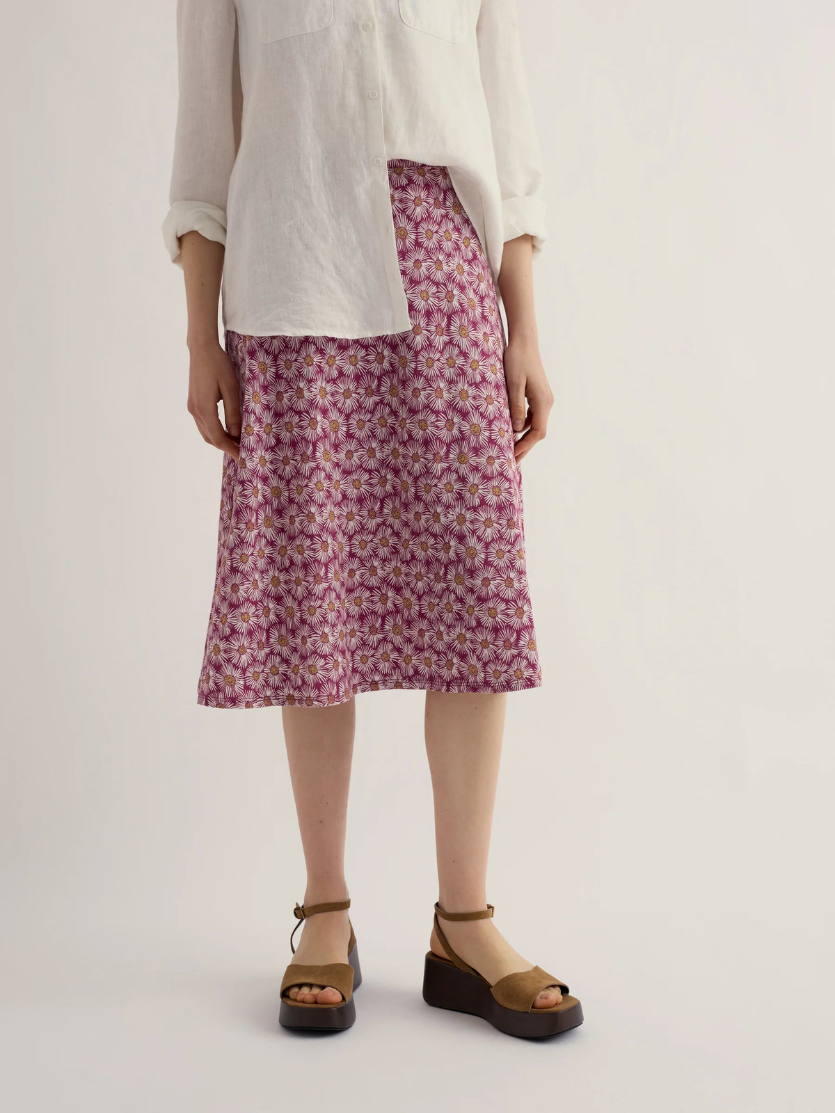 Seasalt Rose Skirt Calf in Painted Asters Chalk
