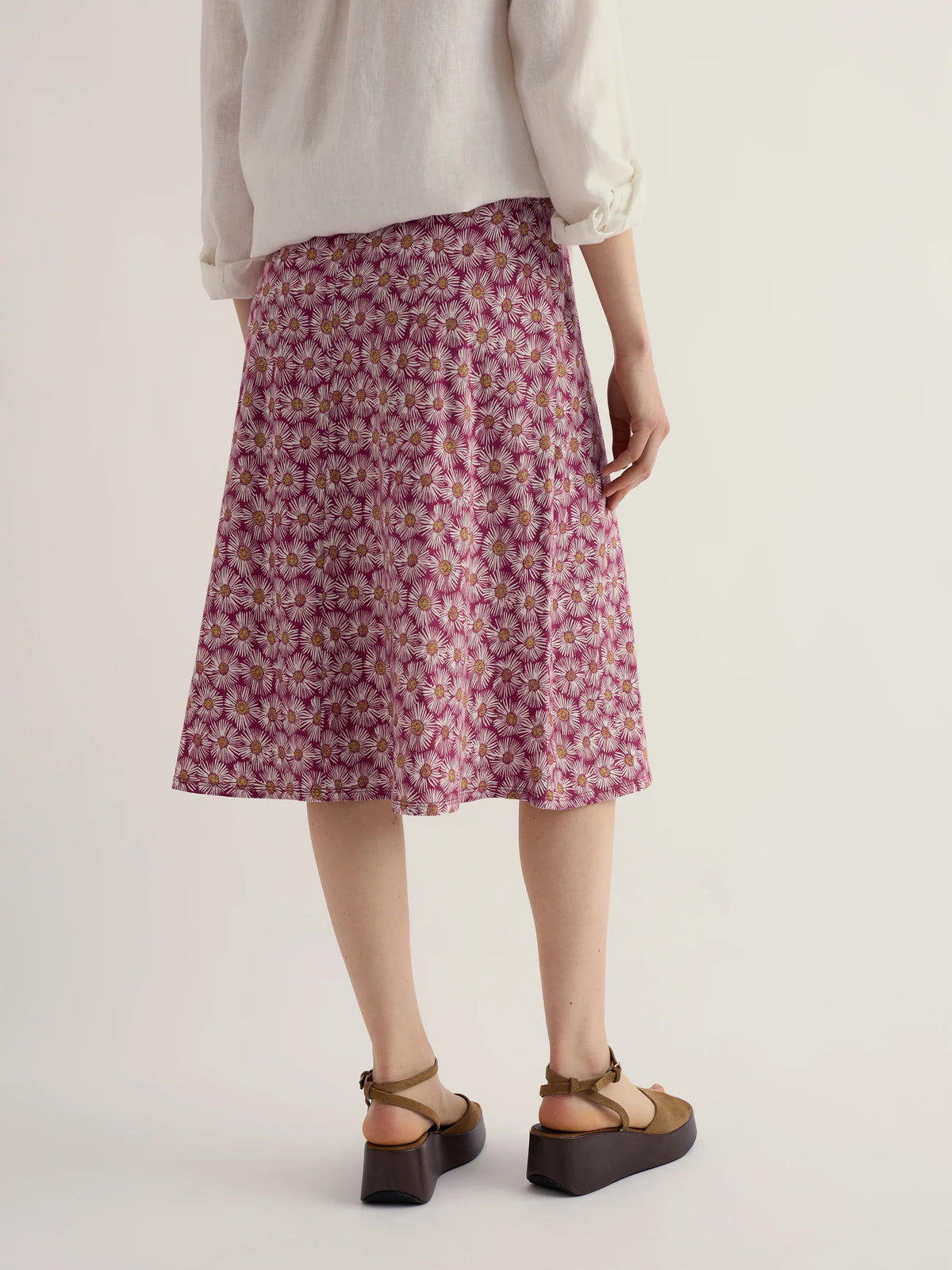 Seasalt Rose Skirt Calf in Painted Asters Chalk