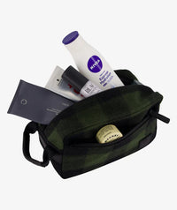 Swanndri Island Bay Wash Bag in Olive / Black Check