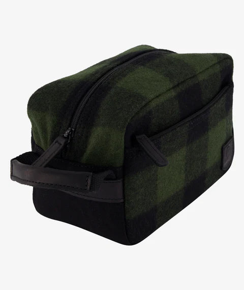 Swanndri Island Bay Wash Bag in Olive / Black Check