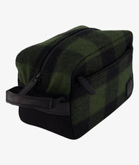 Swanndri Island Bay Wash Bag in Olive / Black Check