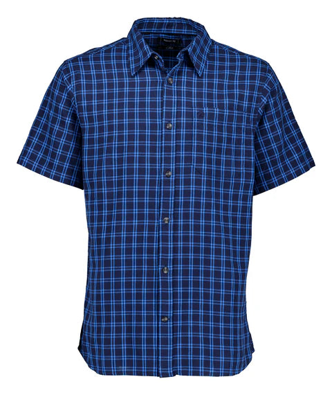 Men's Swanndri Russell Shirt in Navy/Maui Blue