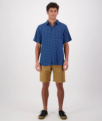 Men's Swanndri Russell Shirt in Navy/Maui Blue