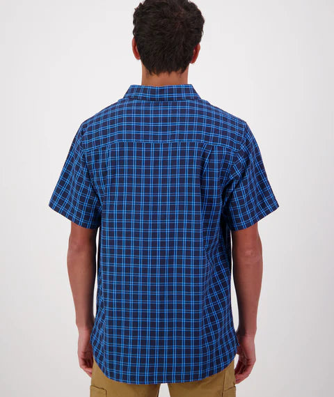Men's Swanndri Russell Shirt in Navy/Maui Blue