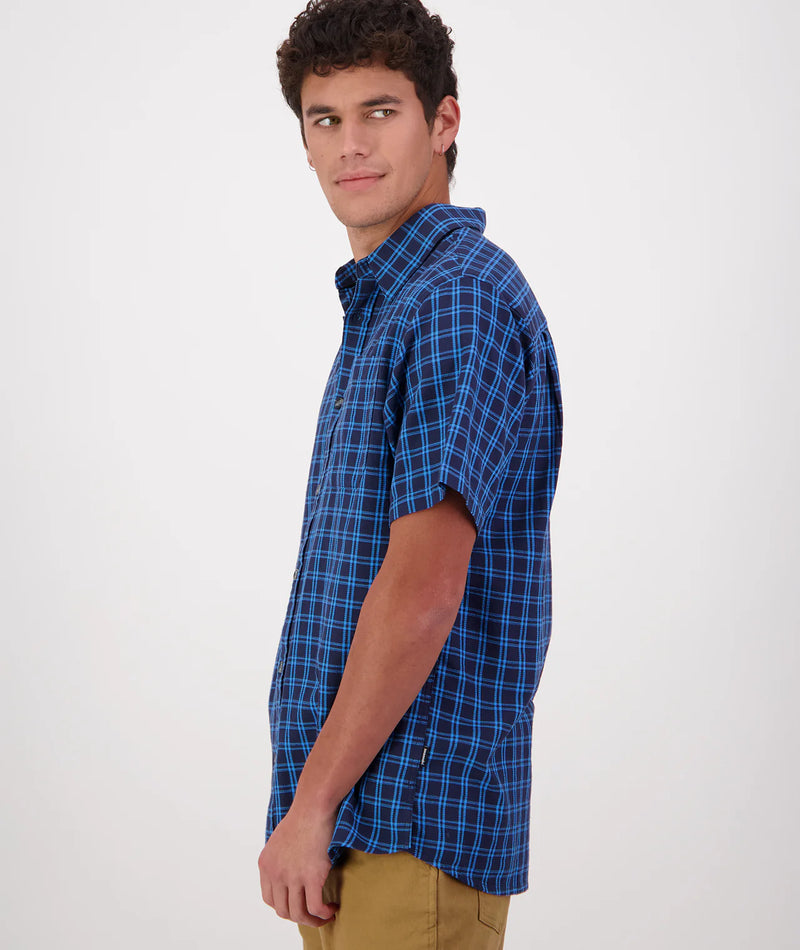 Men's Swanndri Russell Shirt in Navy/Maui Blue