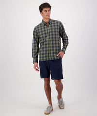 Swanndri Matarangi LS Shirt in Clover/Navy SS202092M