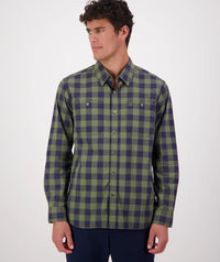 Swanndri Matarangi LS Shirt in Clover/Navy SS202092M
