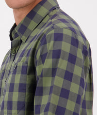 Swanndri Matarangi LS Shirt in Clover/Navy SS202092M