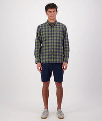 Swanndri Matarangi LS Shirt in Clover/Navy SS202092M