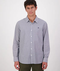 Swanndri Takaka LS Shirt in Navy Stripe SS242950M