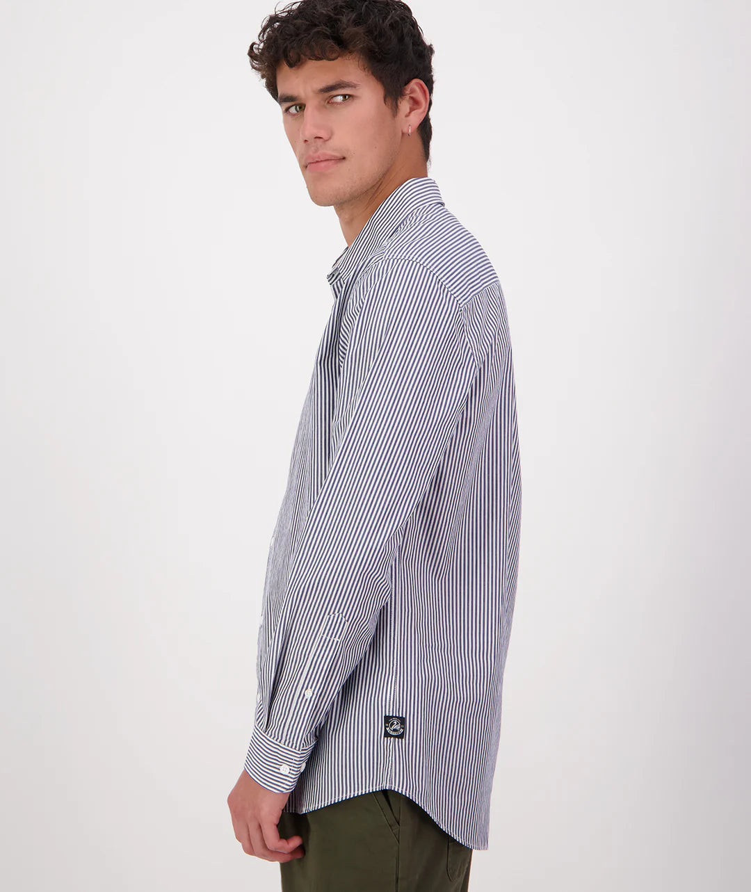 Swanndri Takaka LS Shirt in Navy Stripe SS242950M