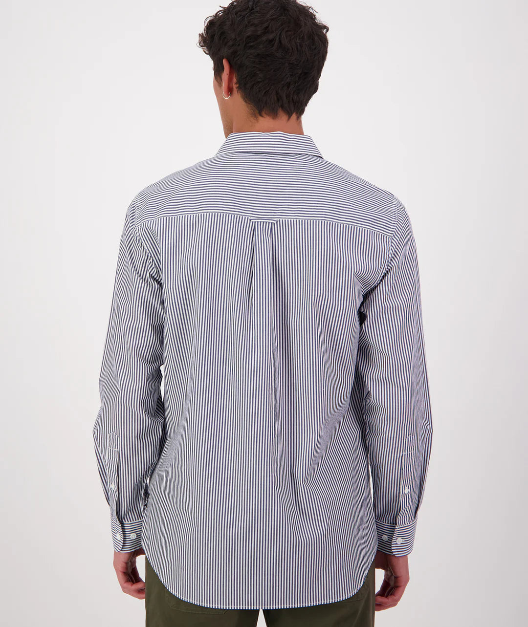 Swanndri Takaka LS Shirt in Navy Stripe SS242950M
