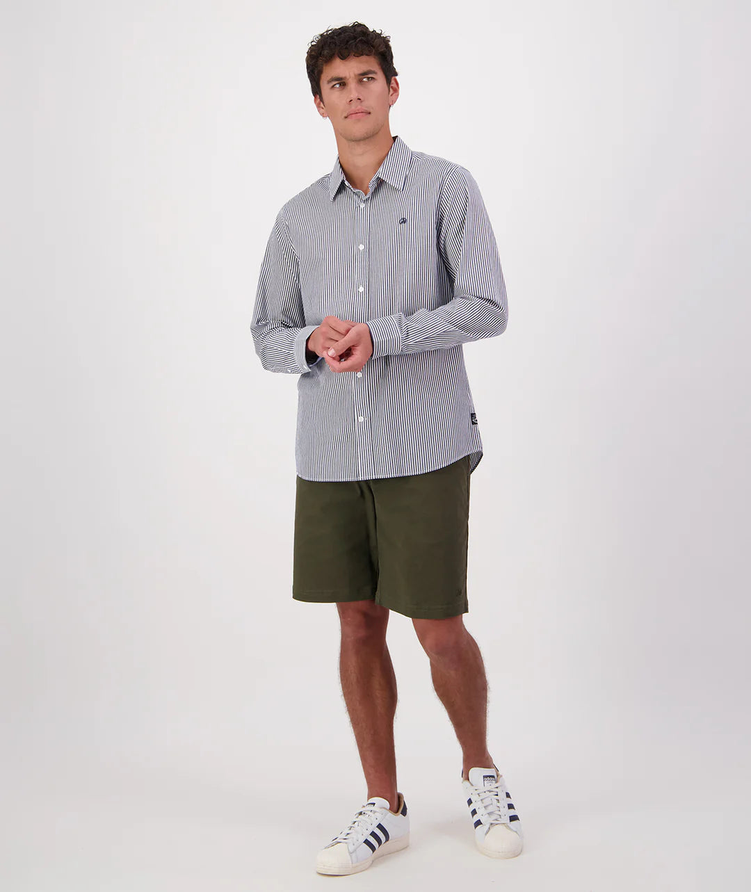 Swanndri Takaka LS Shirt in Navy Stripe SS242950M