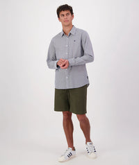 Swanndri Takaka LS Shirt in Navy Stripe SS242950M