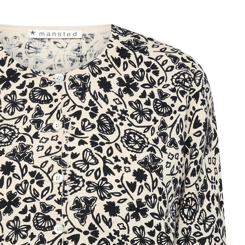 Mansted Sunrise Posy Party Cardigan in Black