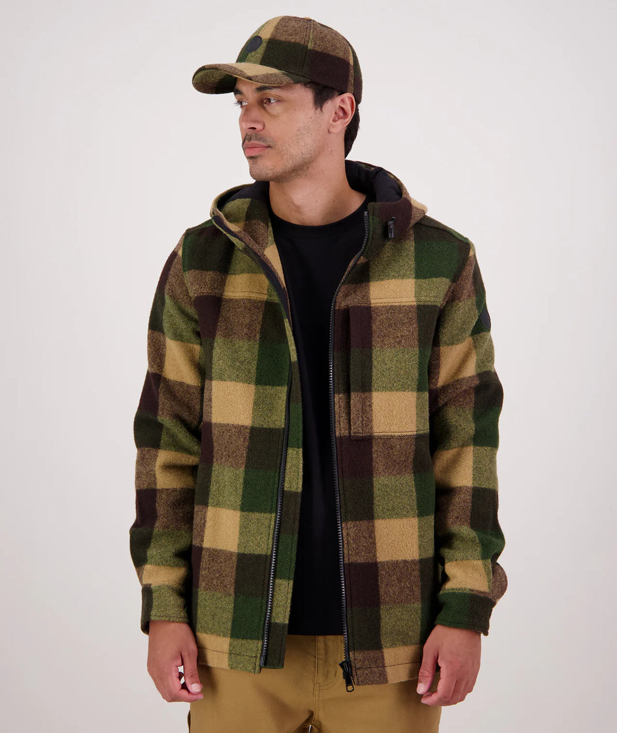 Swanndri Hudson Wool Hoodie in Checkamo