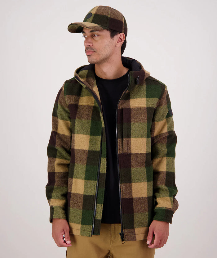 Swanndri Hudson Wool Hoodie in Checkamo