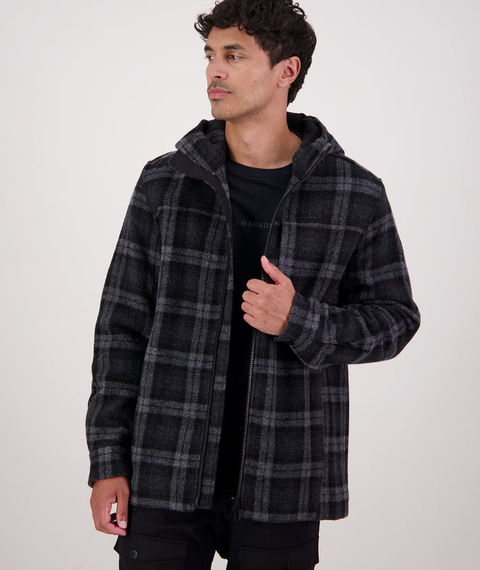 Swanndri Hudson Wool Hoodie in Edwards Check