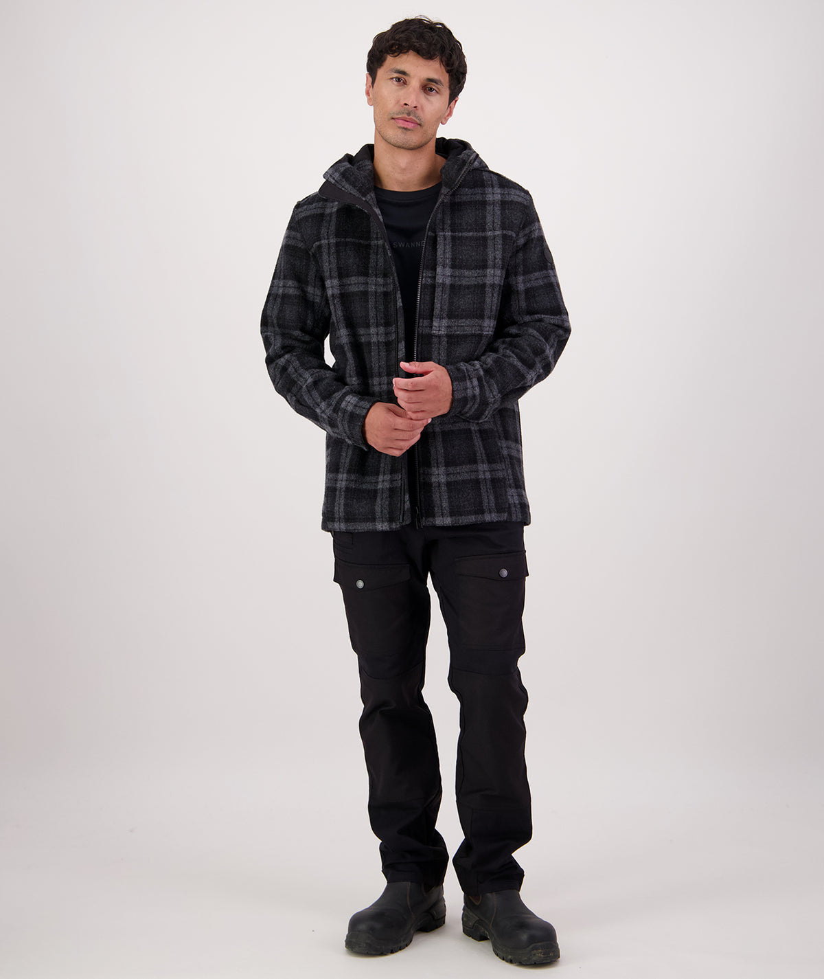 Swanndri Hudson Wool Hoodie in Edwards Check