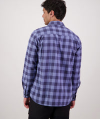 Taranaki Tailor LS Shirt in Bluebird/Mood Indigo