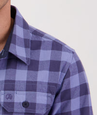 Taranaki Tailor LS Shirt in Bluebird/Mood Indigo