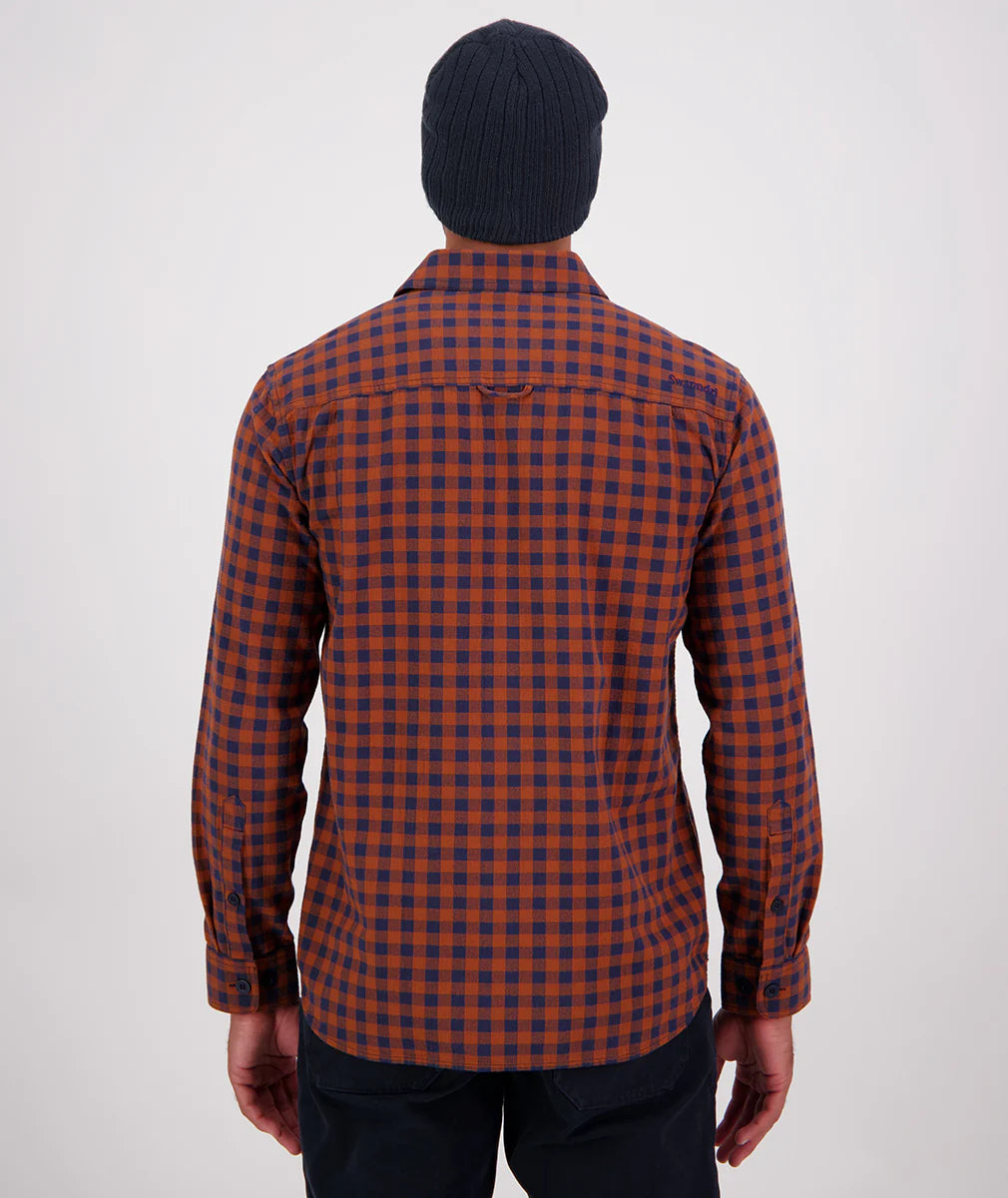 Swanndri Okato V2 Long Sleeve Shirt in Rusty/Navy