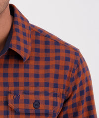 Swanndri Okato V2 Long Sleeve Shirt in Rusty/Navy