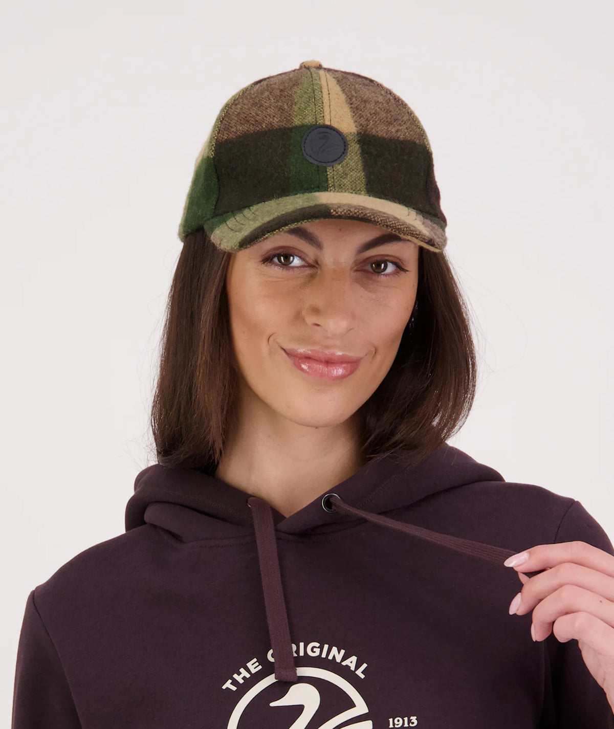 The Swanni Wool Baseball Cap in Checkamo