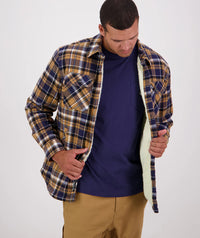 Swanndri Morven Sherpa LS Shirt in Navy/Cashew