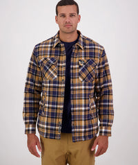 Swanndri Morven Sherpa LS Shirt in Navy/Cashew