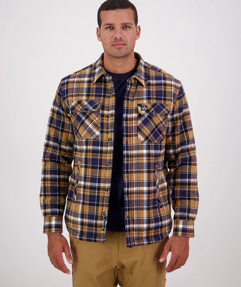 Swanndri Morven Sherpa LS Shirt in Navy/Cashew