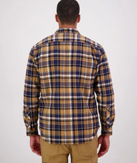 Swanndri Morven Sherpa LS Shirt in Navy/Cashew