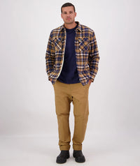 Swanndri Morven Sherpa LS Shirt in Navy/Cashew