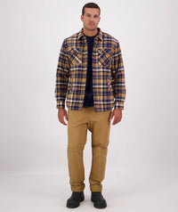 Swanndri Morven Sherpa LS Shirt in Navy/Cashew