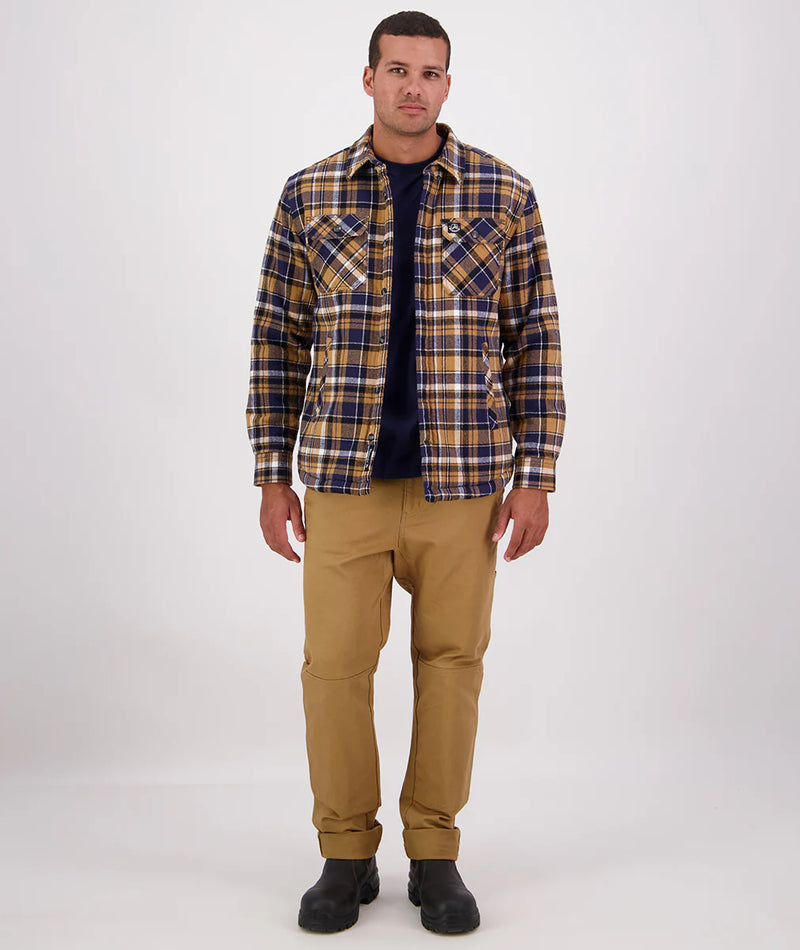Swanndri Morven Sherpa LS Shirt in Navy/Cashew