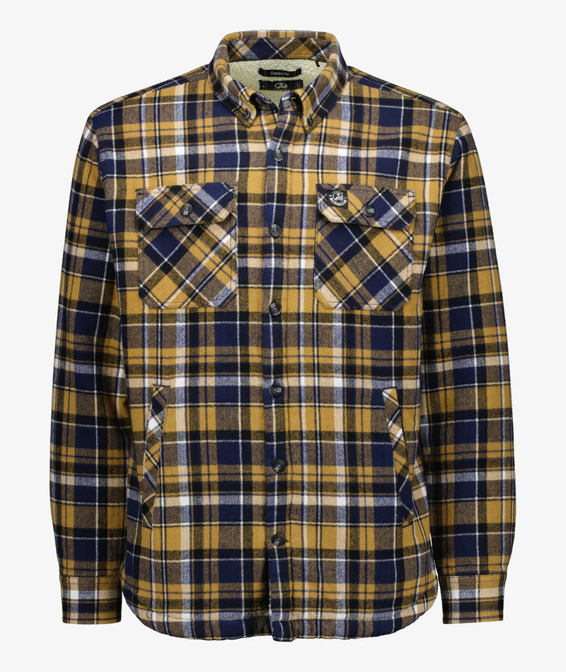 Swanndri Morven Sherpa LS Shirt in Navy/Cashew