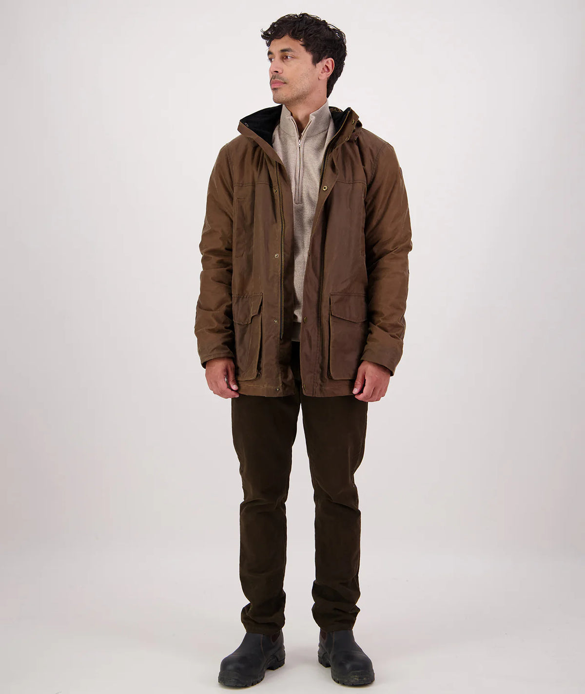 Men's Evans Flat V2 Oilskin Jacket in Tan