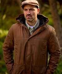 Men's Evans Flat V2 Oilskin Jacket in Tan